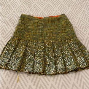 Tweed pleated skirt